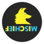 Mischief round stickers