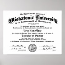 Miskatonic University Diploma -- Type in Your Name Poster