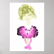 Miss-fit Ballet dancer, cute little girl digital a Print