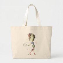 Miss-fit Girl Plays Tennis Bag