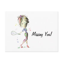 Miss-fit Girl Plays Tennis! Postcards