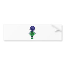 Miss-fit Green Tutu Ballerina Art Bumper Sticker