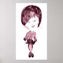 Miss-fit Pinky Girl Digital Art Poster