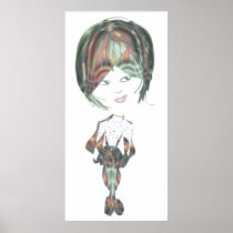 Miss-fit River Digital Girl Art Poster