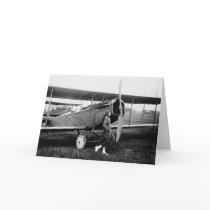 Miss Katherine Stinson and her Curtiss aeroplane