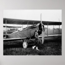 Miss Katherine Stinson and her Curtiss aeroplane