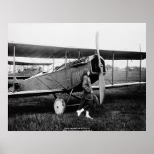 Miss Katherine Stinson and her Curtiss aeroplane Poster