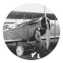 Miss Katherine Stinson and her Curtiss aeroplane
