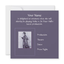 Miss Lillah McCarthy Custom Invitations