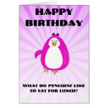Miss Penguin Greetings Card