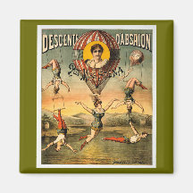 Miss Stena Flying Trapese Vintage Circus Poster Fridge Magnet