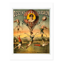 Miss Stena Flying Trapese Vintage Circus Poster postcards