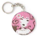 Miss Strawberry Swirl keychains