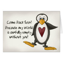 Miss You Penguin Greeting Cards