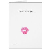 Miss your lips greeting cards