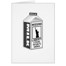 Missing Liberty Milk Carton Greeting Card
