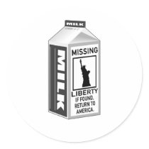 Missing Liberty Milk Carton Stickers