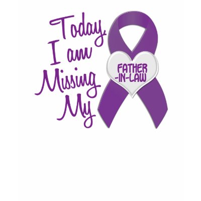 Missing My Father-In-Law 1 (Purple Ribbon) Tshirt by awarenessgifts