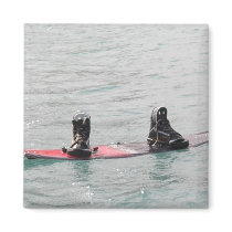 Missing Wakeboarder Square Magnet