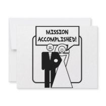 "Mission Accomplished" Marriage Custom Invite