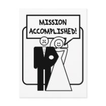"Mission Accomplished" Marriage Postcard