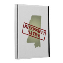 Mississippi Native Stamped on Map iPad Folio Cases