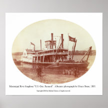 Mississippi River Snagboat "U.S. Gen. Barnard"  Posters