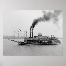 Mississippi Riverboat "America" 1905 Poster