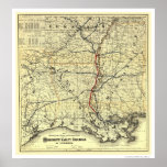 Mississippi Valley Railroad Map 1882 posters