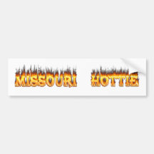 Missouri hottie fire and flames bumper stickers