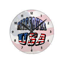Missouri Picture and USA Text Clock
