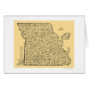 Missouri Railroad Map 1897 cards