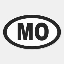 Missouri - sheet of 4 oval car stickers