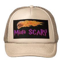 Mista SCARY Flaming Skull Baseball Hat