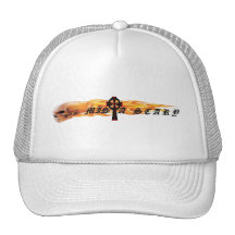 Mista SCARY Flaming Skull Celtic Cross Logo Hat