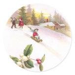 Mistletoe and Sledders Vintage Christmas stickers