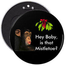 Mistletoe Christmas Button
