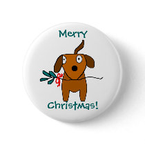 Mistletoe Doggie - button