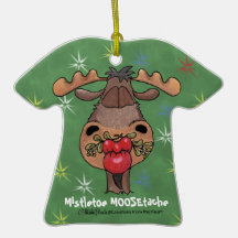 Mistletoe MOOSEtache Ornament