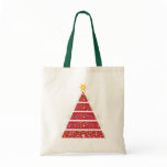 Mistletoe red christmas tree seasonal shopping bag