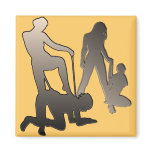 Mistress with femslave Silhouette magnets