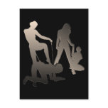 Mistress with femslave Silhouette postcards
