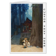 Misty day in Nikko Hiroshi Yoshida woodblock art Card