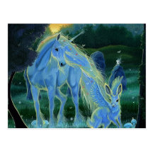 "Misty Midsummers Morning" Unicorn Postcard