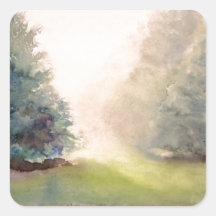 Misty Morning 2 Square Sticker