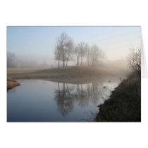misty morning greeting card