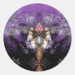 misty morning round stickers