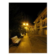 Misty night at Cangas de Onis postcard