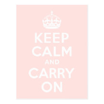Misty Rose Keep Calm and Carry On Postcard