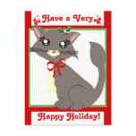 Misty Toon Kitty Holiday! Postcard